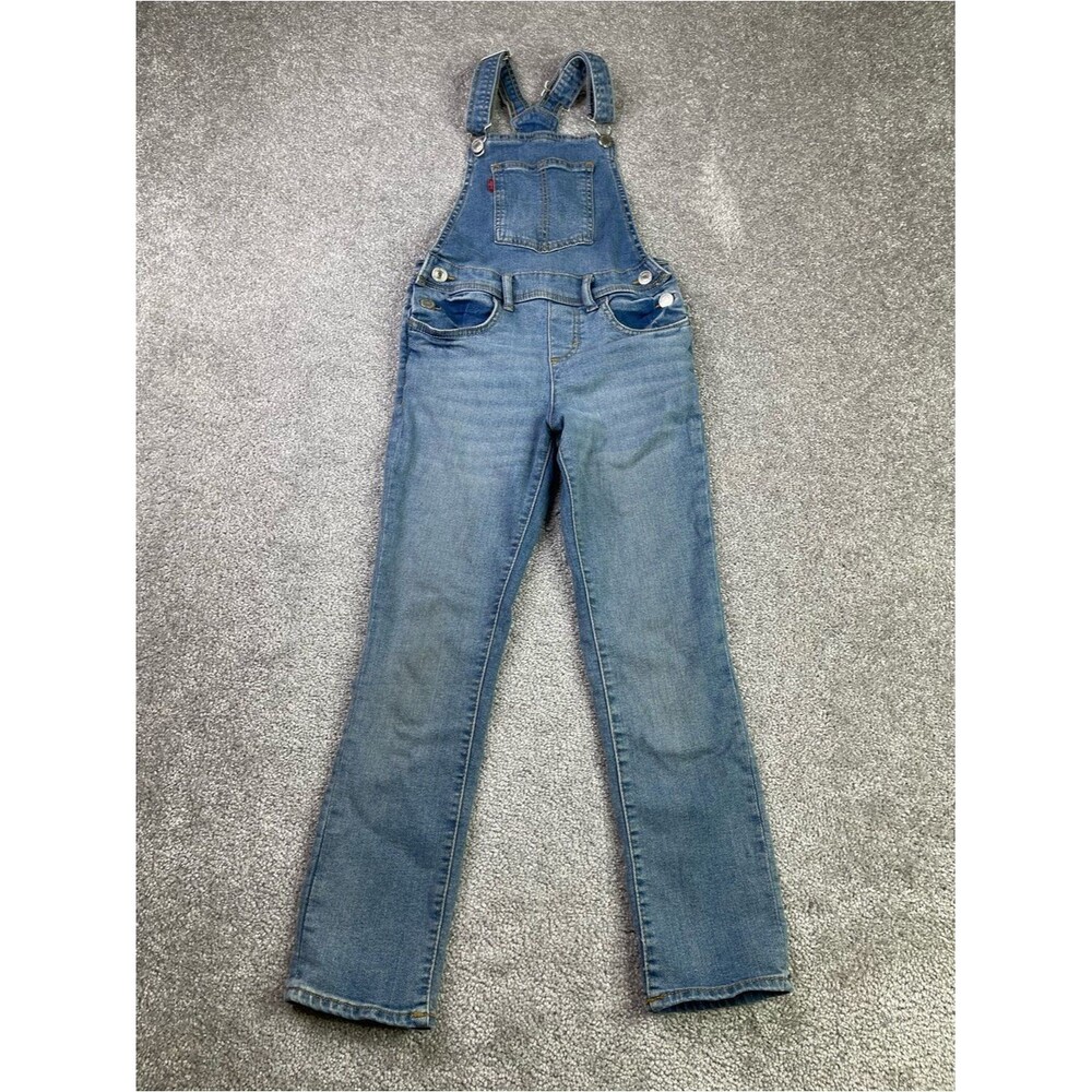Levi’s Overalls Girl’s 4/5 Blue Skinny Leg Adjustable Straps Denim